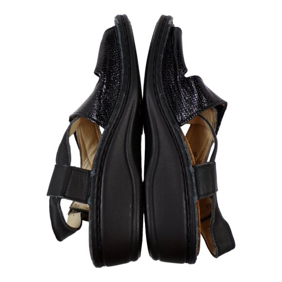Finn Comfort Jersey Ankle Strap Black Leather Sandals Size EU38 US 7-7.5 #1243 - Picture 5 of 10